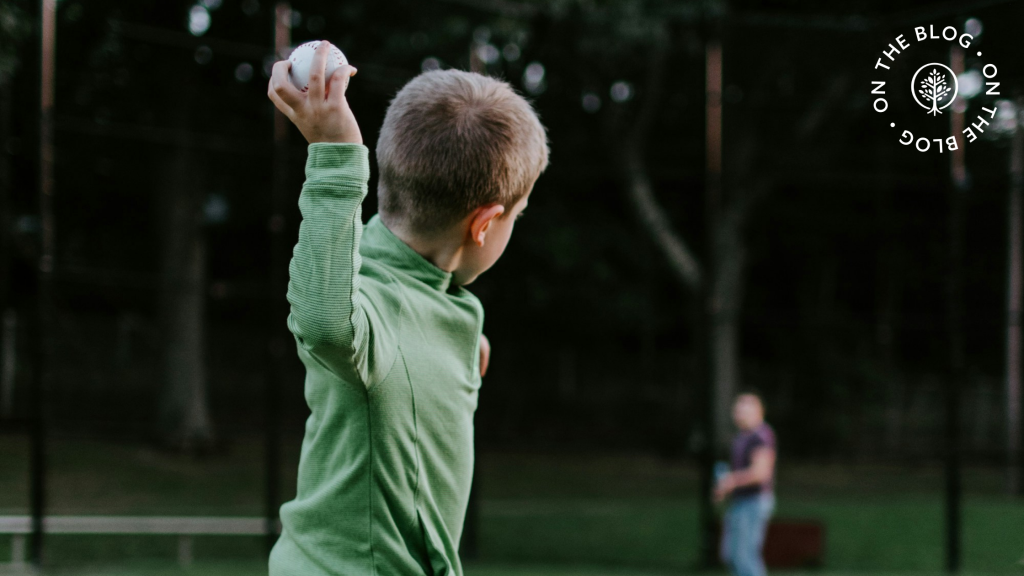 Boy throwing a baseball