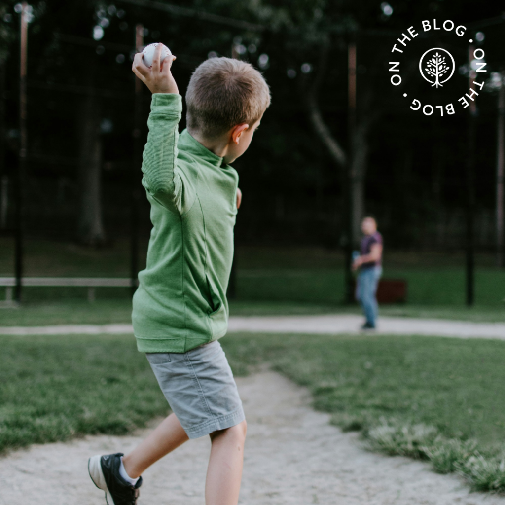 Boy throwing a baseball