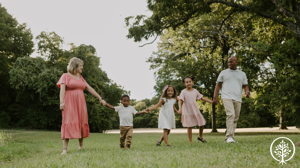 Family walking together