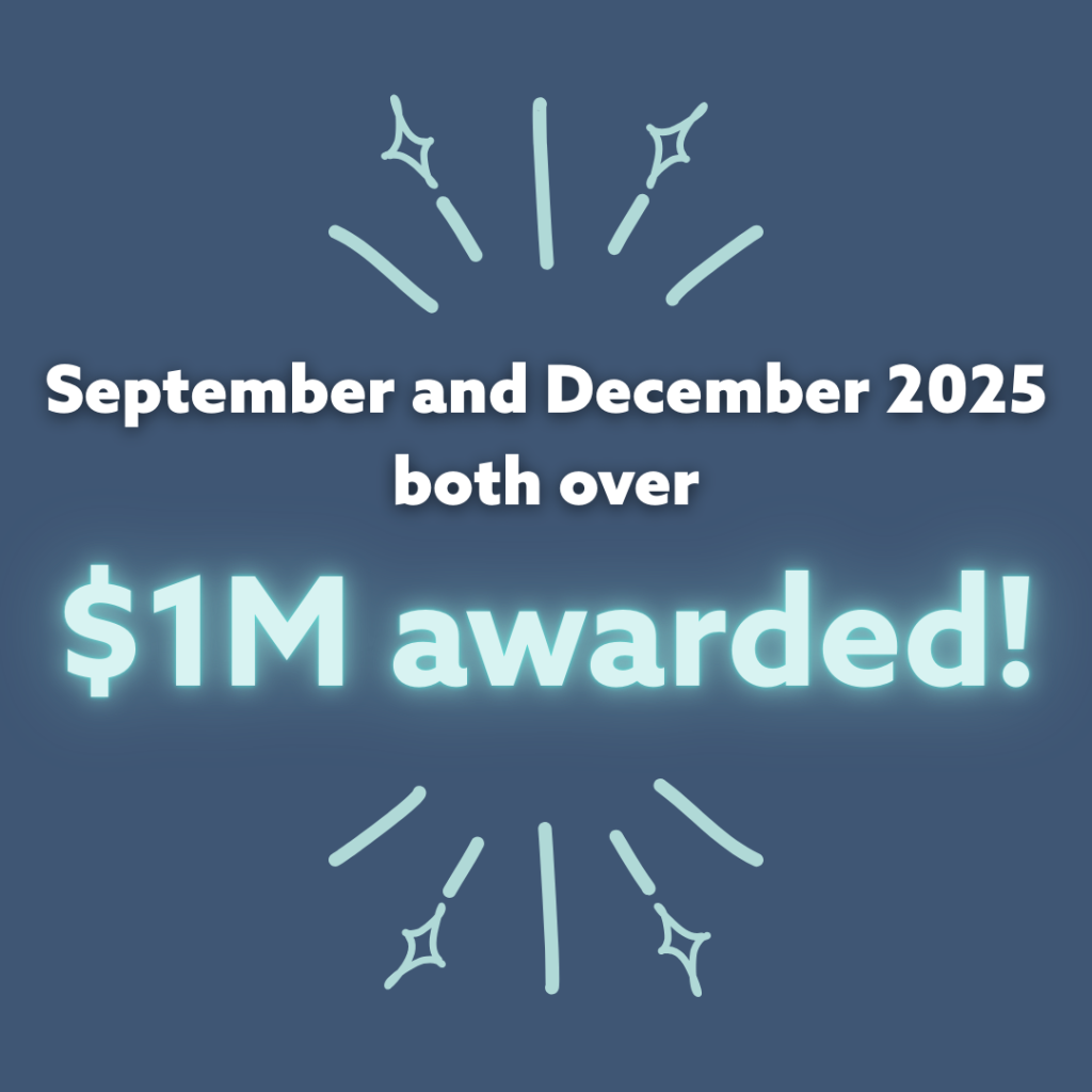 September and December 2025 both over $1M awarded!